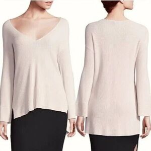 ATM Anthony Thomas Melillo Pink Sweater Relaxed Fit V-Neck Ribbed sweater XS